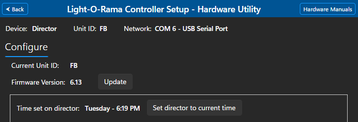 2 and 4 port Directors have a clock and you can set their time from your computer 2 and 4 port Directors have a clock and you can set their time from your computer