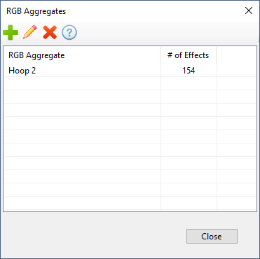 The Manage RGB Aggregates dialog The Manage RGB Aggregates dialog