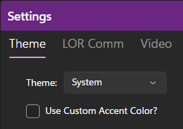 Theme selection Theme selection