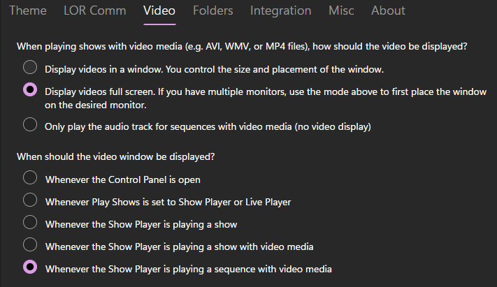 Video tab Video tab