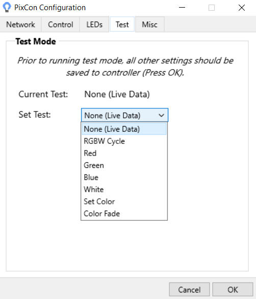 The Test Tab