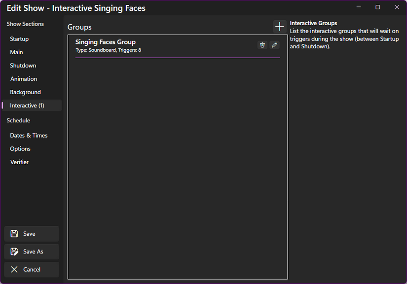 The Interactive section, with 1 group The Interactive section, with 1 group