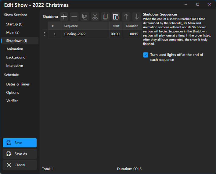 The Shutdown section The Shutdown section