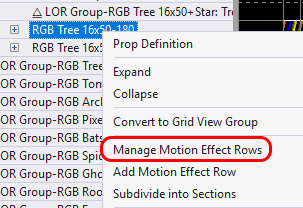 Sequence grid right-click menu