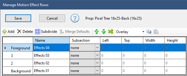 MotionRowOrderForegroundOnTop
