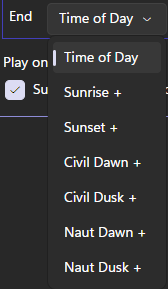 Selecting the type of time Selecting the type of time